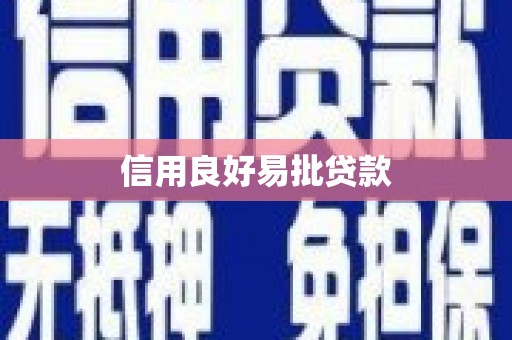 毕节信用良好易批贷款