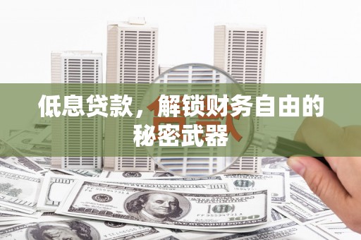 毕节低息贷款，解锁财务自由的秘密武器