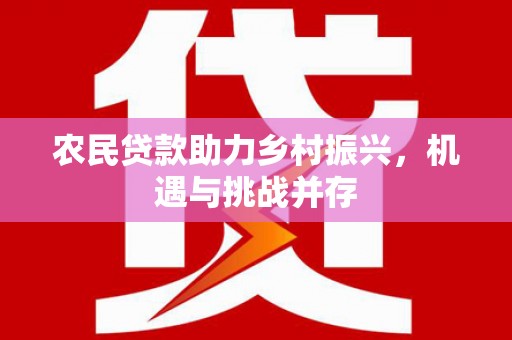毕节农民贷款助力乡村振兴，机遇与挑战并存