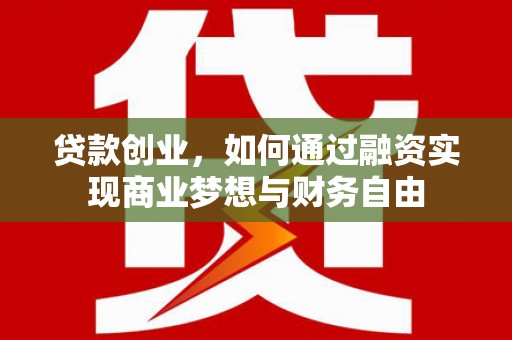 毕节贷款创业，如何通过融资实现商业梦想与财务自由