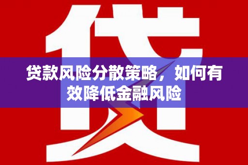 毕节贷款风险分散策略，如何有效降低金融风险