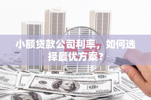 毕节小额贷款公司利率，如何选择最优方案？