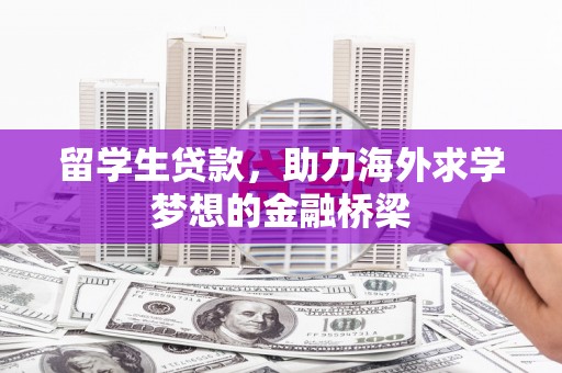 毕节留学生贷款，助力海外求学梦想的金融桥梁