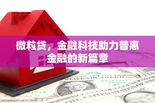 毕节微粒贷，金融科技助力普惠金融的新篇章