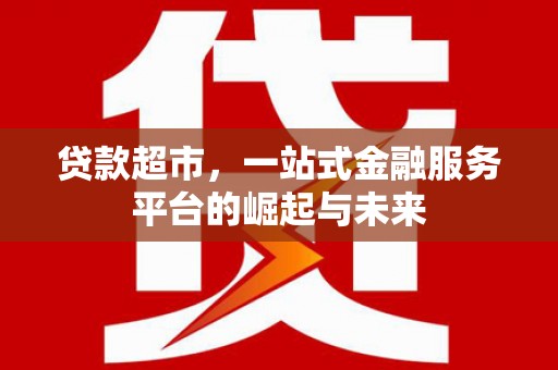 毕节贷款超市，一站式金融服务平台的崛起与未来