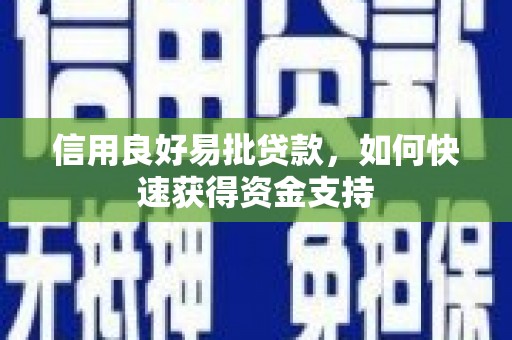 毕节信用良好易批贷款，如何快速获得资金支持