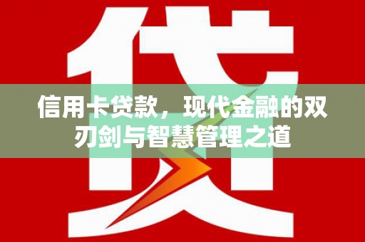 毕节信用卡贷款，现代金融的双刃剑与智慧管理之道