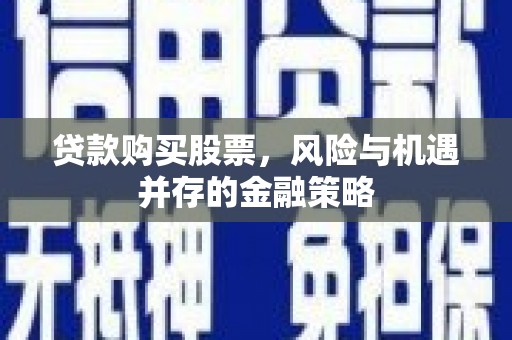 毕节贷款购买股票，风险与机遇并存的金融策略