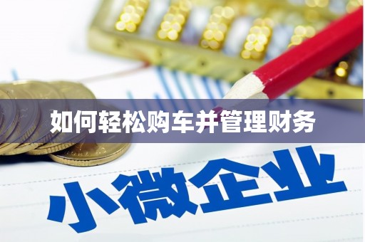 毕节如何轻松购车并管理财务