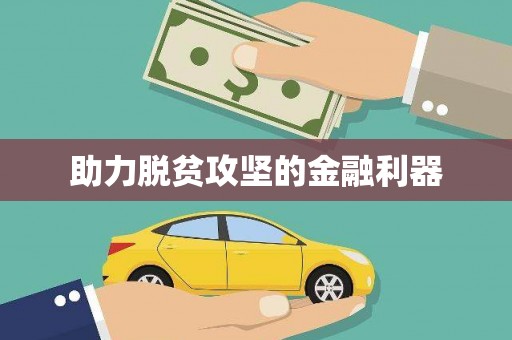 毕节助力脱贫攻坚的金融利器