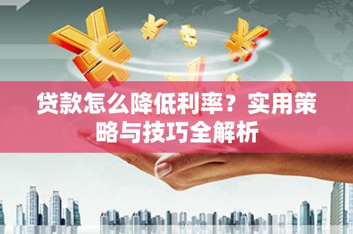 毕节贷款怎么降低利率？实用策略与技巧全解析
